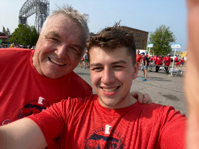 My dad and I at Grandma's Half Marathon in Duluth